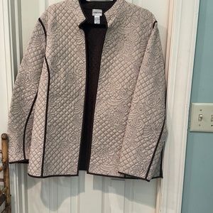 Cream and Brown Quilted Jacket
